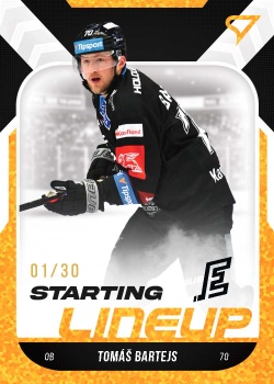 Tomas Bartejs Karlovy Vary Tipsport ELH 2022/23 SportZoo 2. serie Starting LINEUP 3rd PERIOD /30 #SL-69